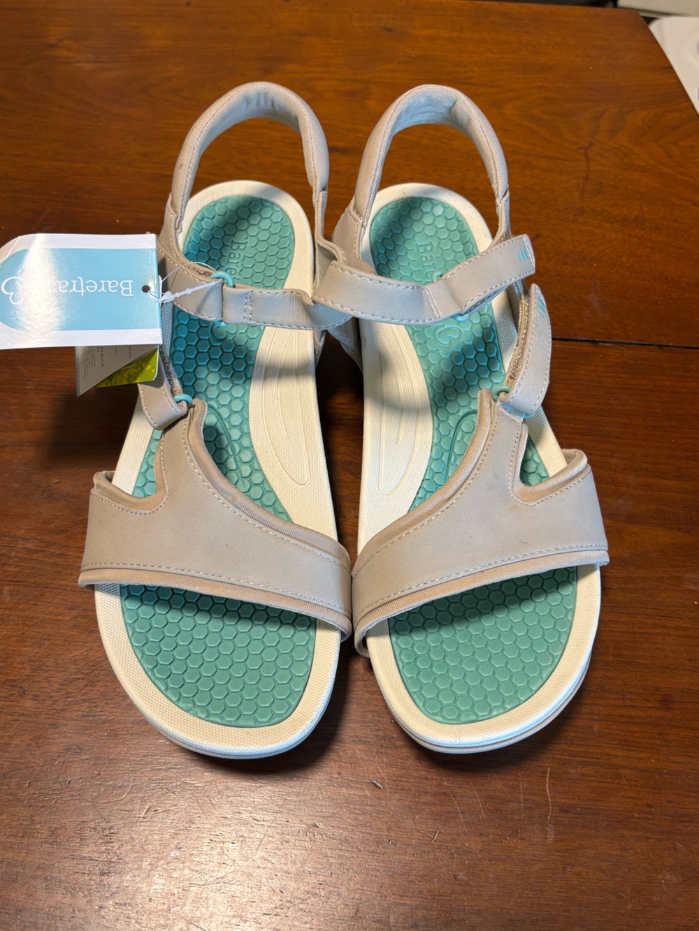 Baretraps Rebound Technology Women’s Gray Teal Strappy Sandals US 12M